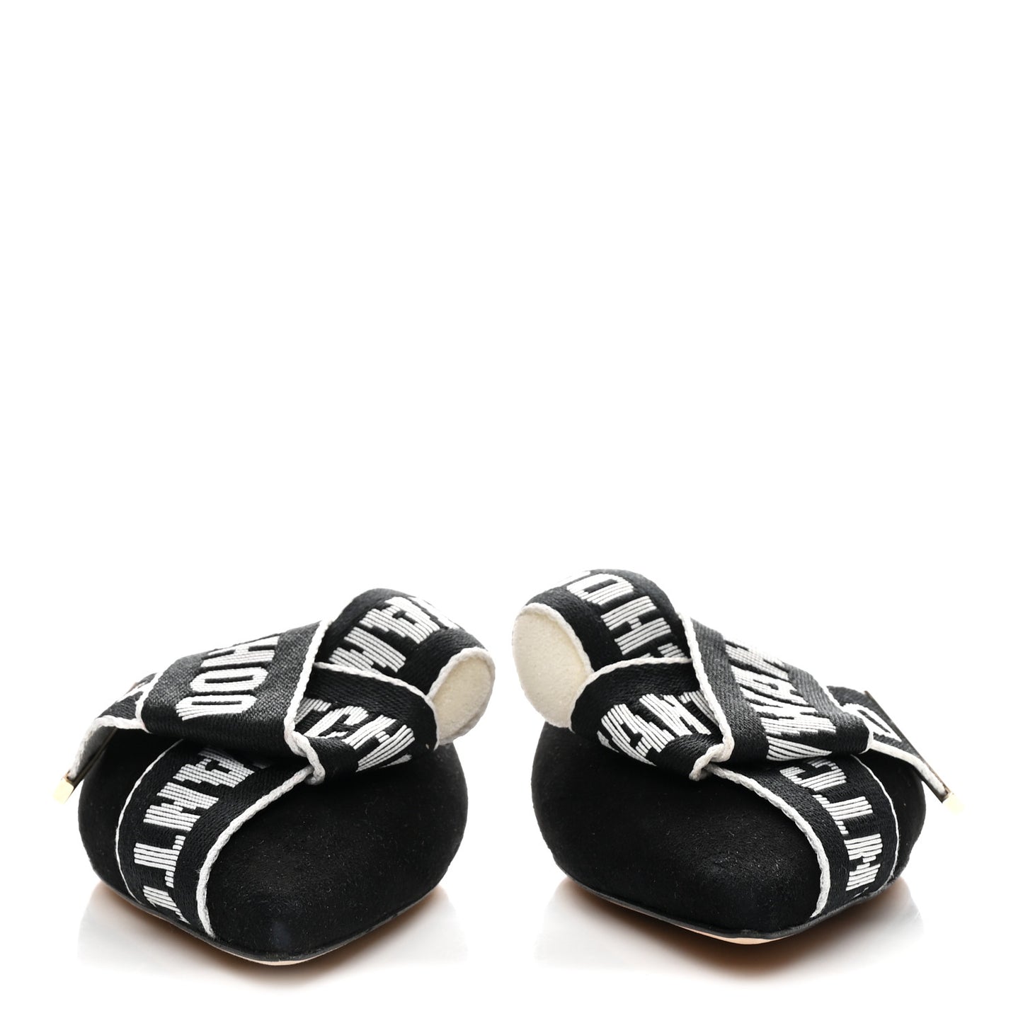 Suede Gretchen Logo Flat Mules 39 Black Chalk