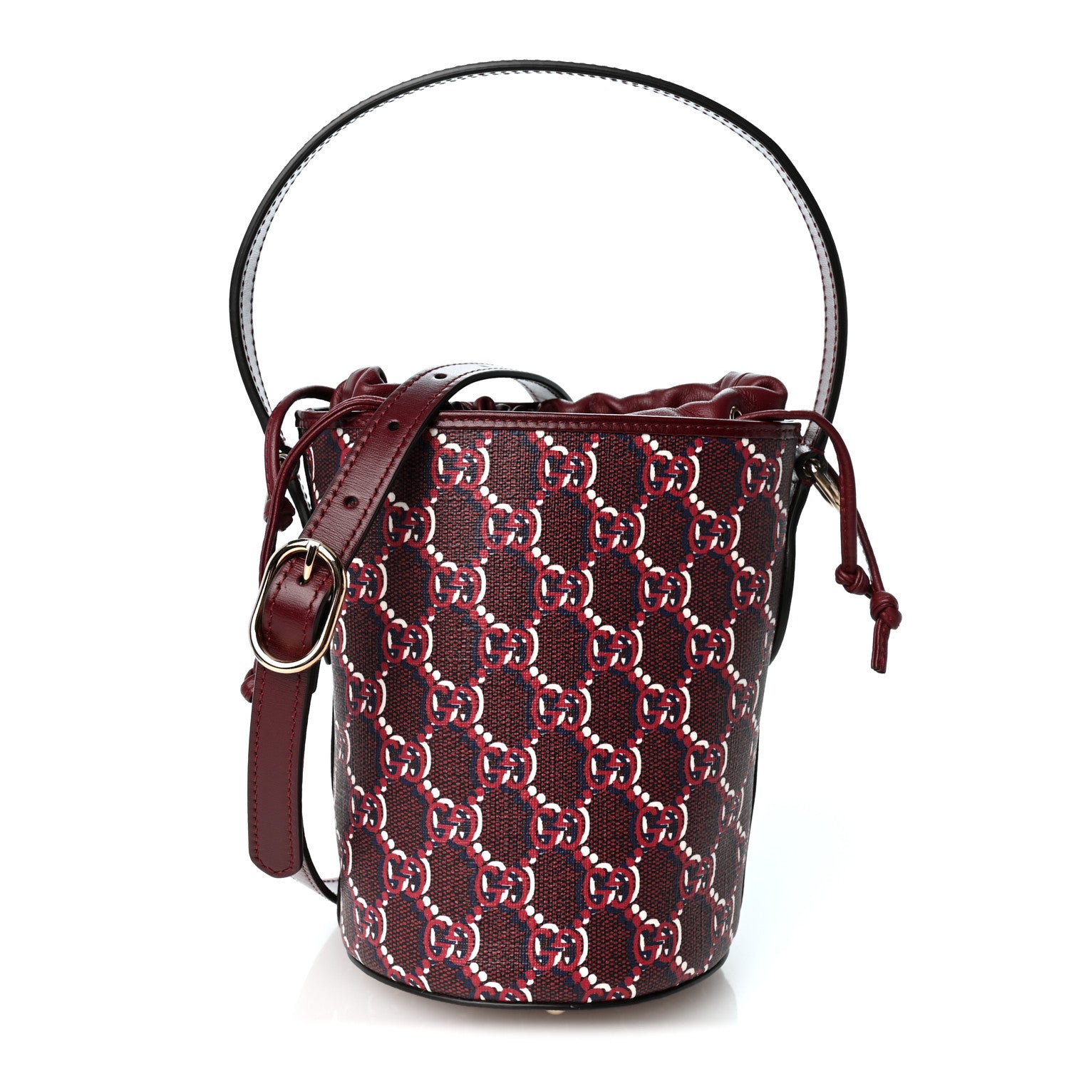 Gucci GG Shadow Monogram Mini Bucket Bag Rosso Ancora Red 1 of 9