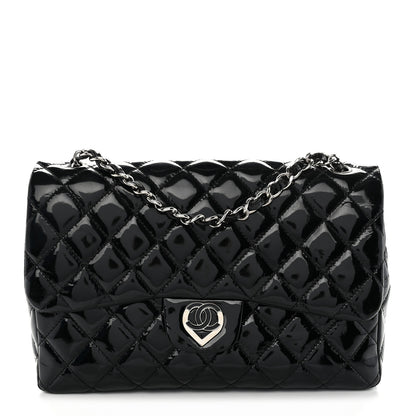 Chanel Patent Quilted Jumbo Single Flap Black 1 of 13