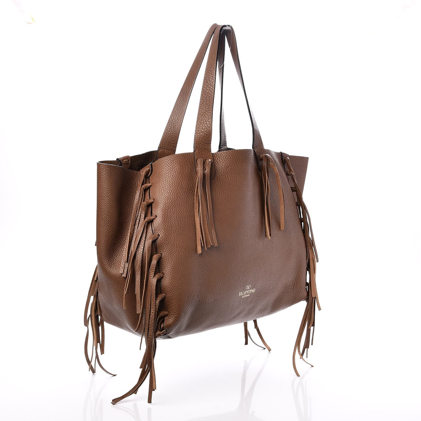 Grained Calfskin C-Rockee Fringe Tote Light Cuir