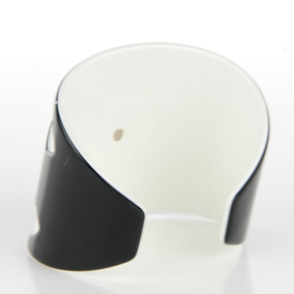 Chanel Resin CC Wide Cuff Black White 3 of 4