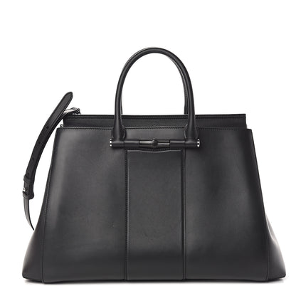 Gucci Calfskin Lady Bamboo Top Handle Bag Black 1 of 8