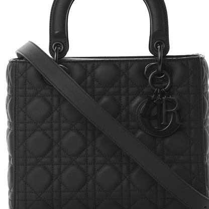 Christian Dior Ultra Matte Calfskin Cannage Medium Lady Dior Black 9 of 13