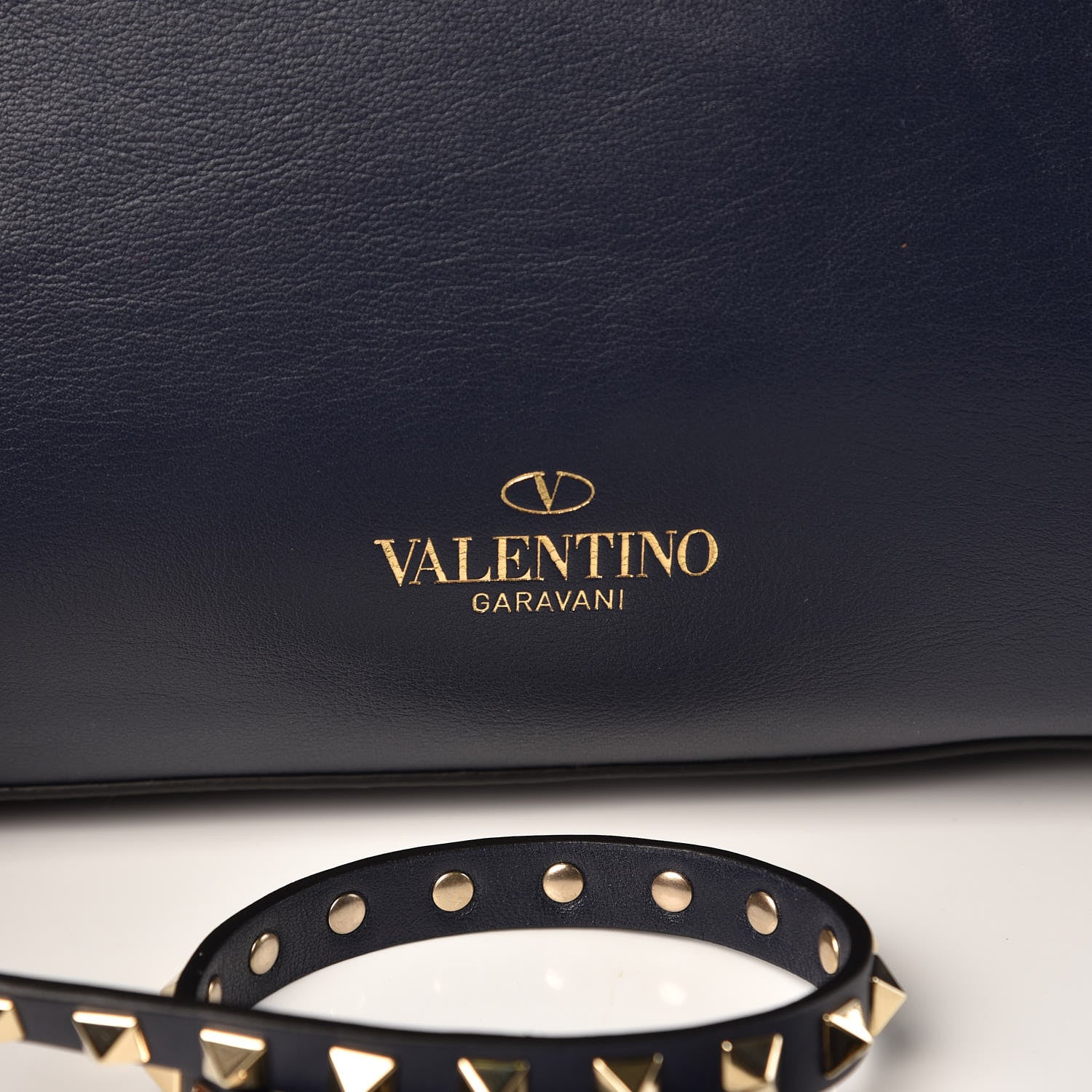 Valentino Garavani Vitello Rockstud Dome Satchel Marine 12 of 13