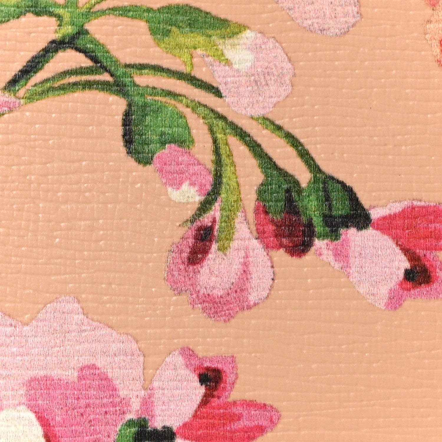 Gucci Shangai Calfskin Blooms Print Mini Bamboo Shopper Tote Pink Apricot Multicolor 8 of 10