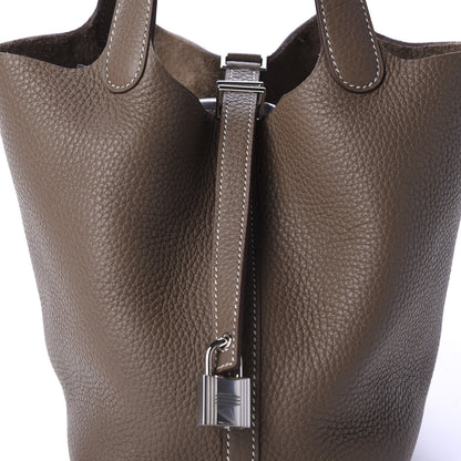 Hermes Taurillon Clemence Picotin Lock 18 PM Etoupe 10 of 11