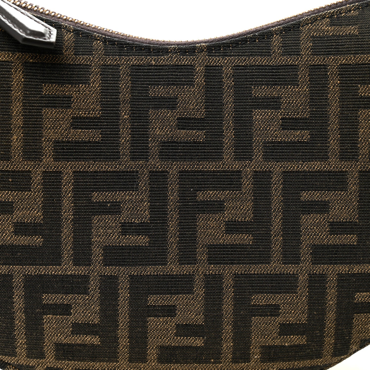 Fendi Fabric Jacquard Vitello Grace FF 1974 Mini Fendigraphy Hobo Bag Tobacco Moro Ebano 8 of 11