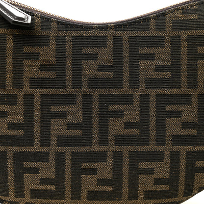 Fendi Fabric Jacquard Vitello Grace FF 1974 Mini Fendigraphy Hobo Bag Tobacco Moro Ebano 8 of 11