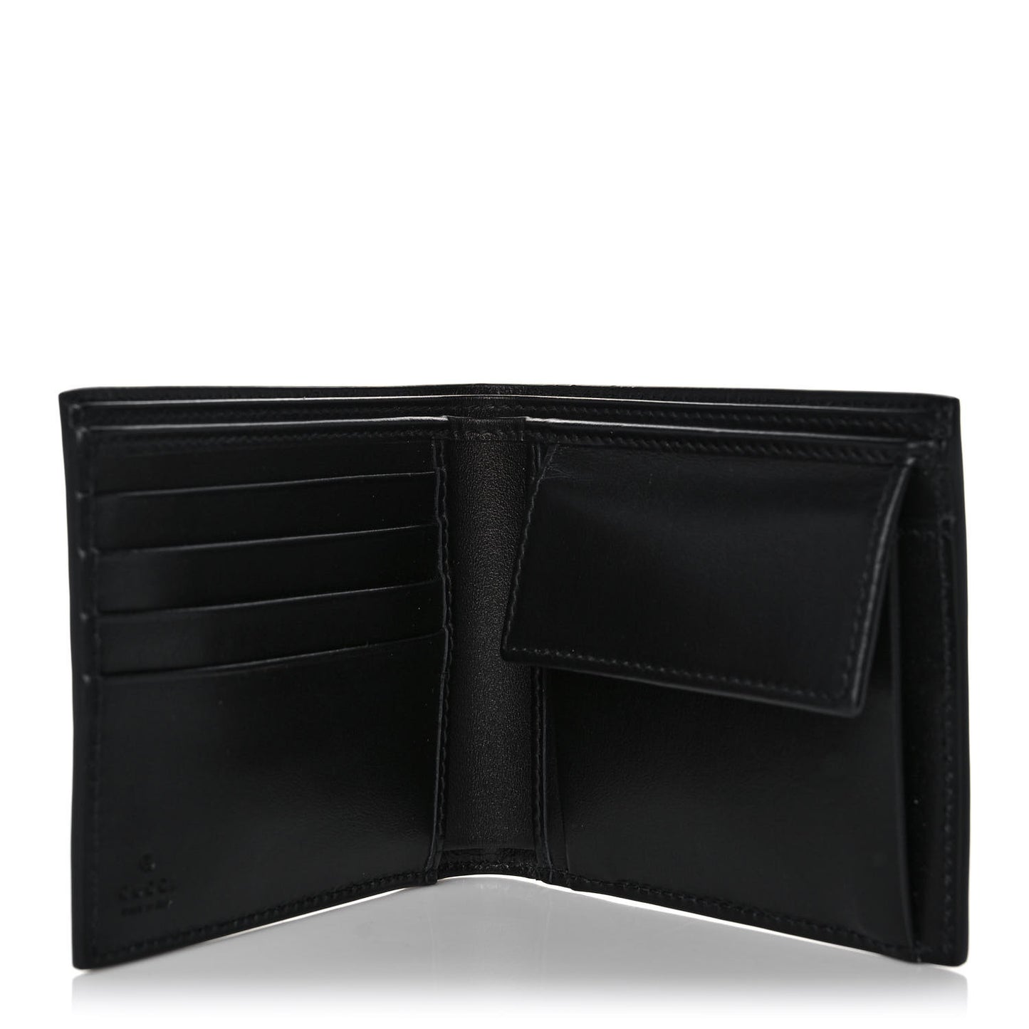 Plutone Calfskin Logo Bi-Fold Wallet Black