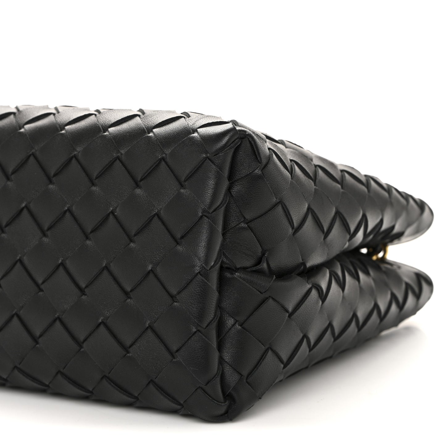 Nappa Intrecciato Small Andiamo With Chain Shoulder Bag Black