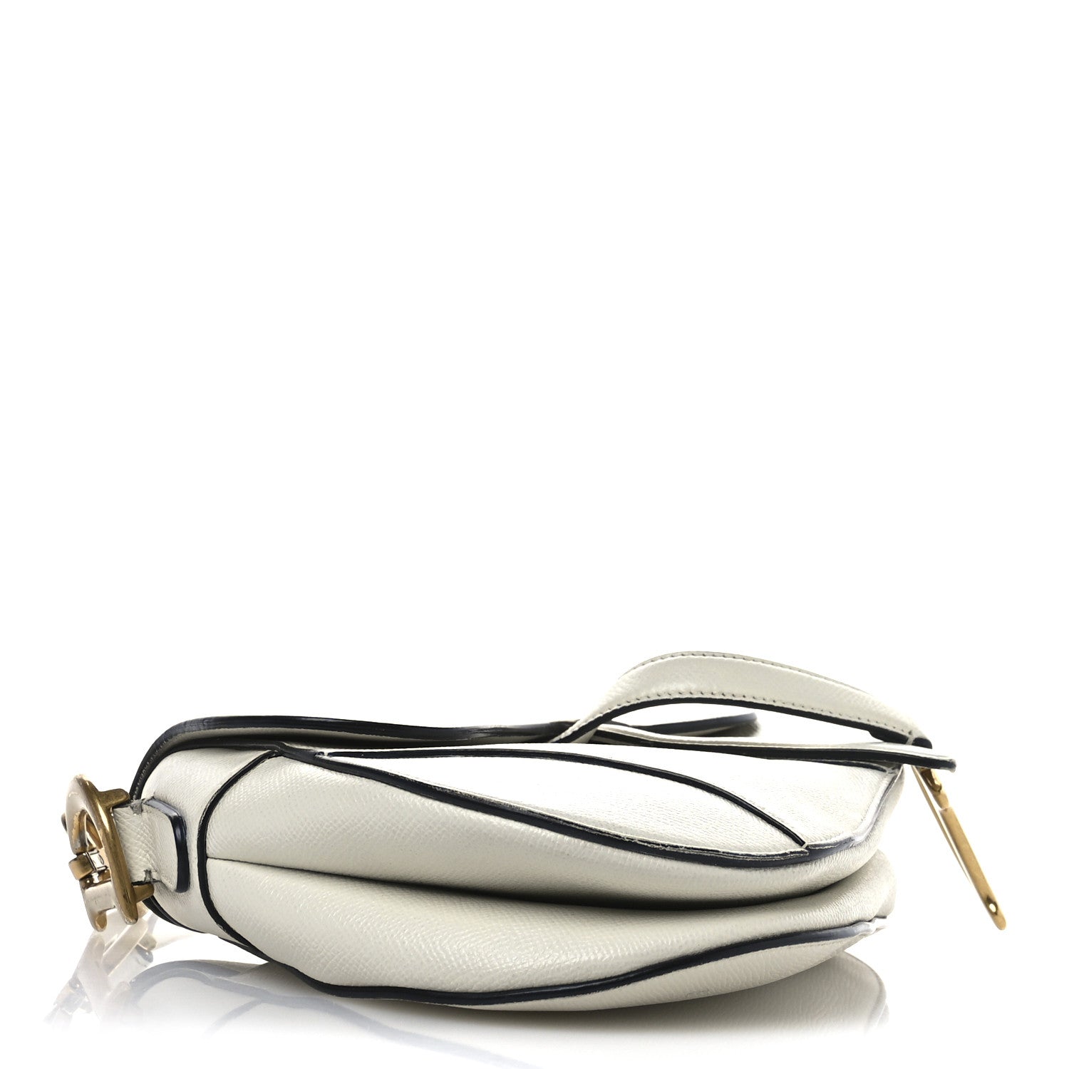 Christian Dior Grained Calfskin Saddle Bag White 4 of 13