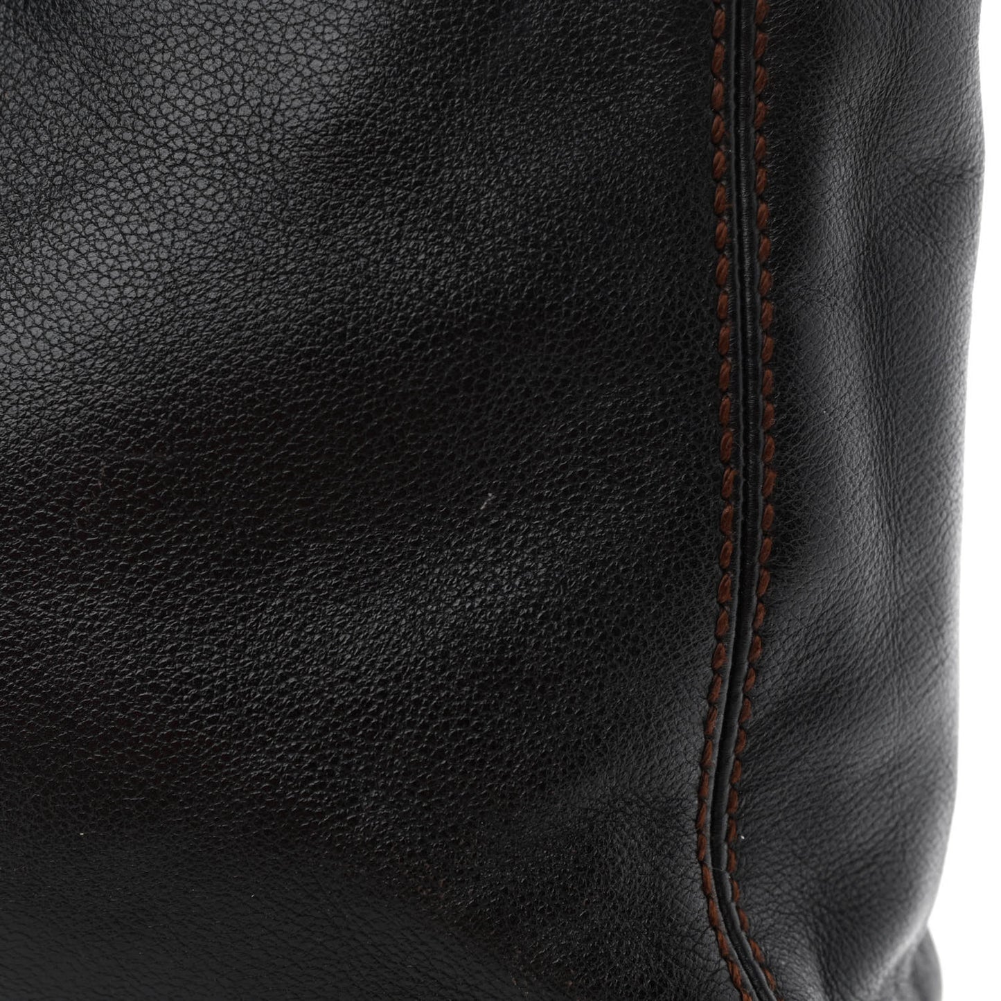 Calfskin Wood Chain Tote Black