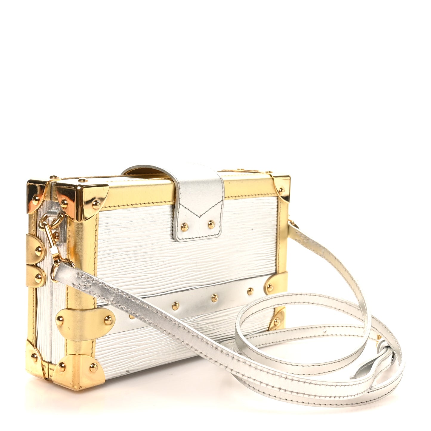 Metallic Epi Petite Malle Silver