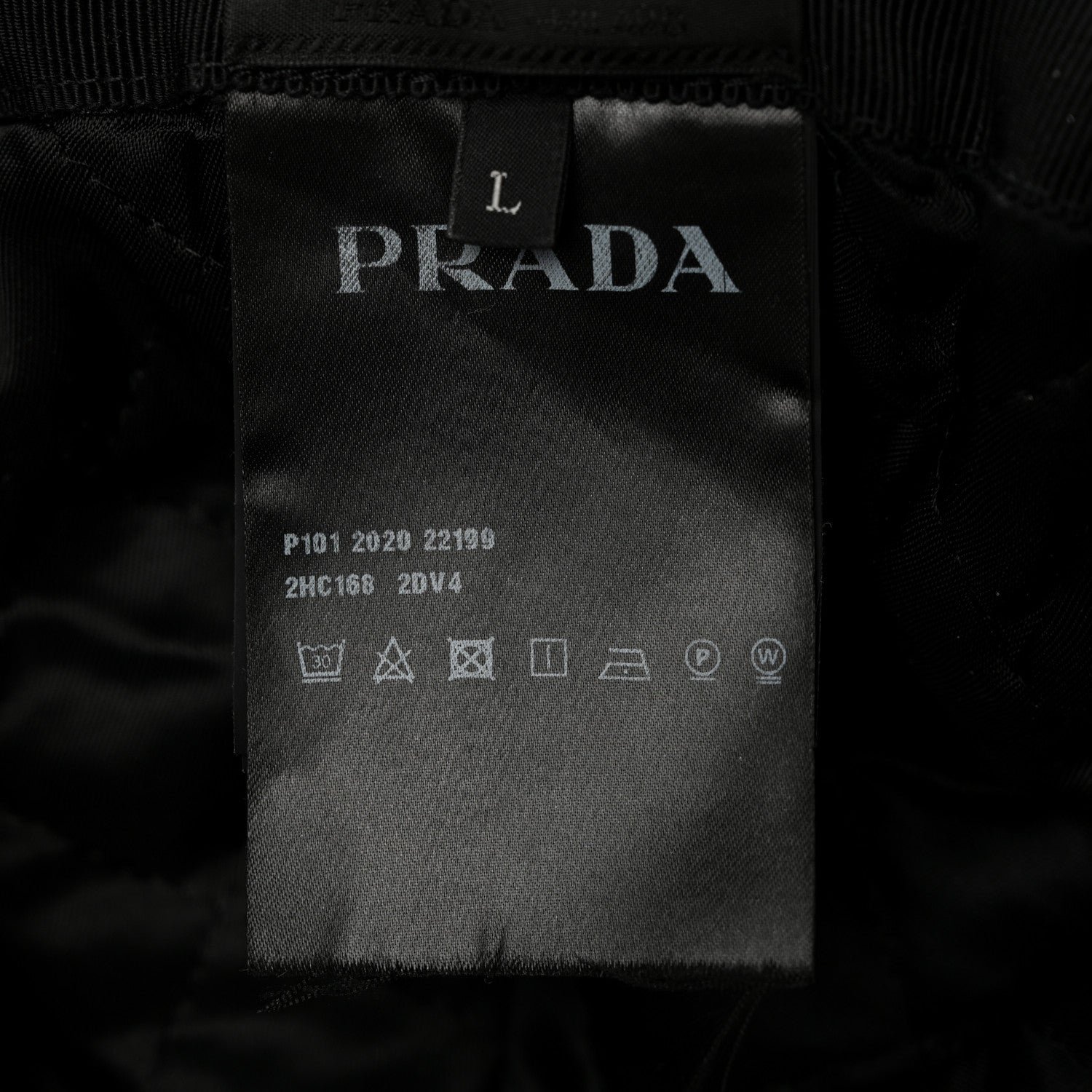 Prada Re-Nylon Padded Metal Triangle Logo Mens Beanie L Black 9 of 9