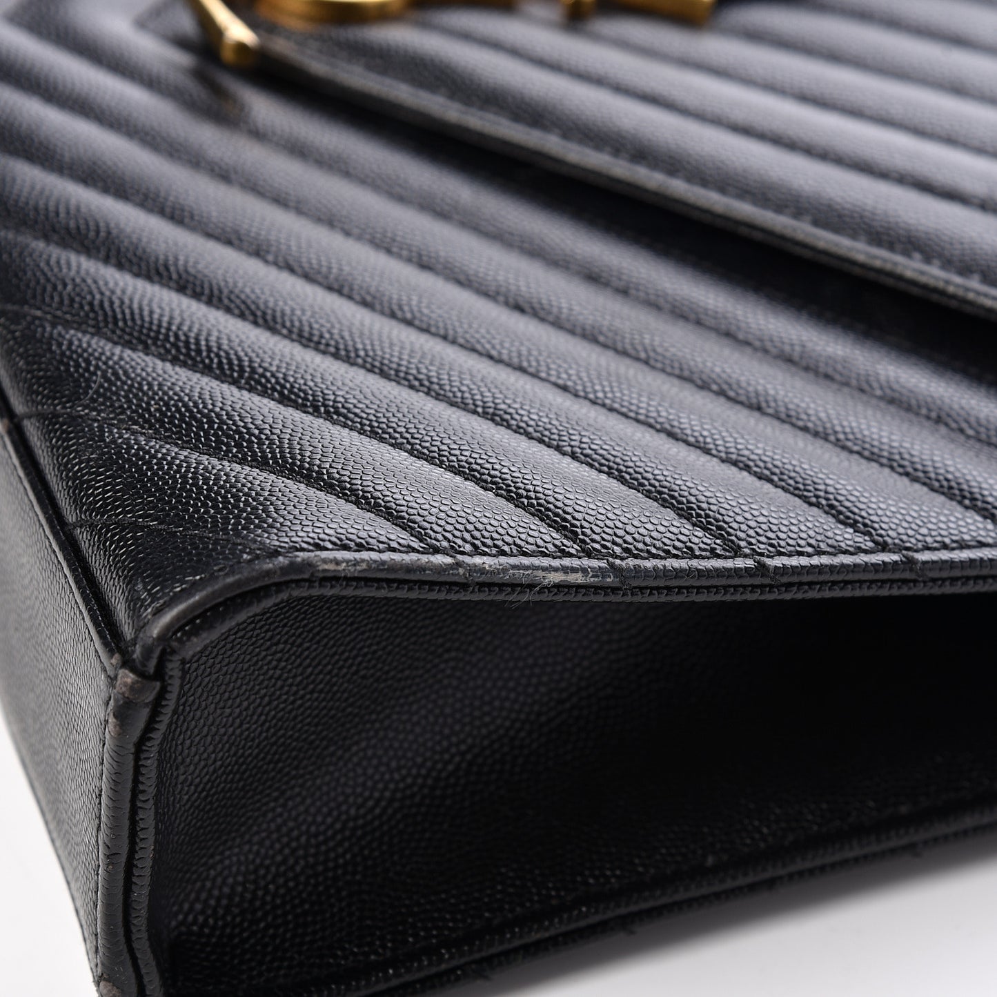 Grain De Poudre Matelasse Chevron Large Monogram Satchel Black