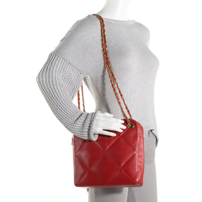 Chanel Lambskin Quilted Shoulder Bag Red 2 of 8