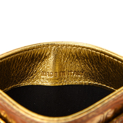 Chanel Metallic Calfskin Crocodile Embossed Cocodile Card Holder Gold 6 of 8