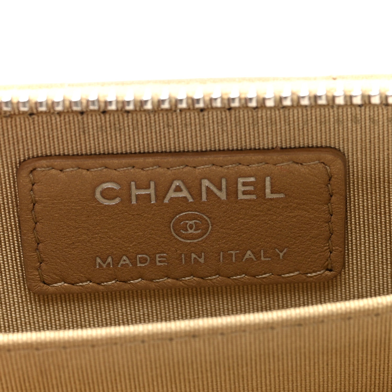 Chanel Metallic Lambskin Crystal Camellia Embossed Zip Coin Purse  Gold 6 of 8