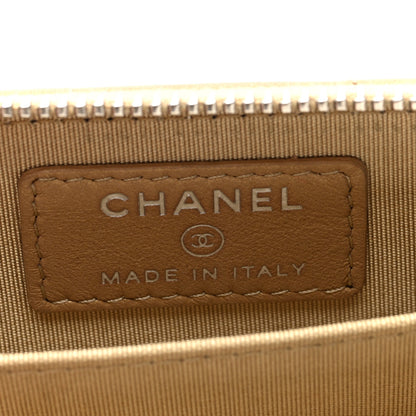 Chanel Metallic Lambskin Crystal Camellia Embossed Zip Coin Purse  Gold 6 of 8