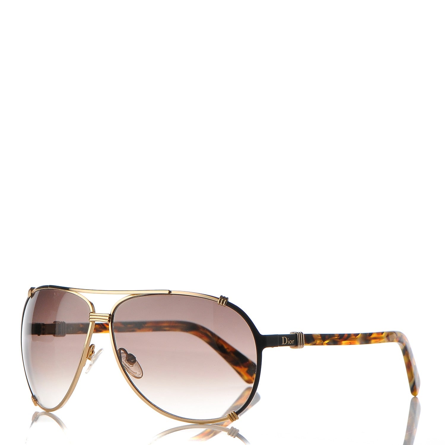 Christian Dior Chicago 2 Aviator Sunglasses Gold Grey 1 of 9