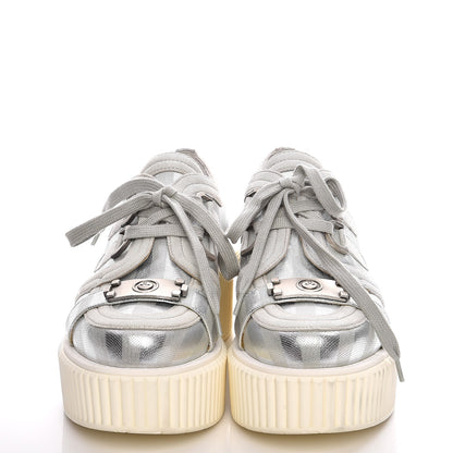 Chanel Lame Creeper Sneakers 38 Silver Stripe 2 of 10