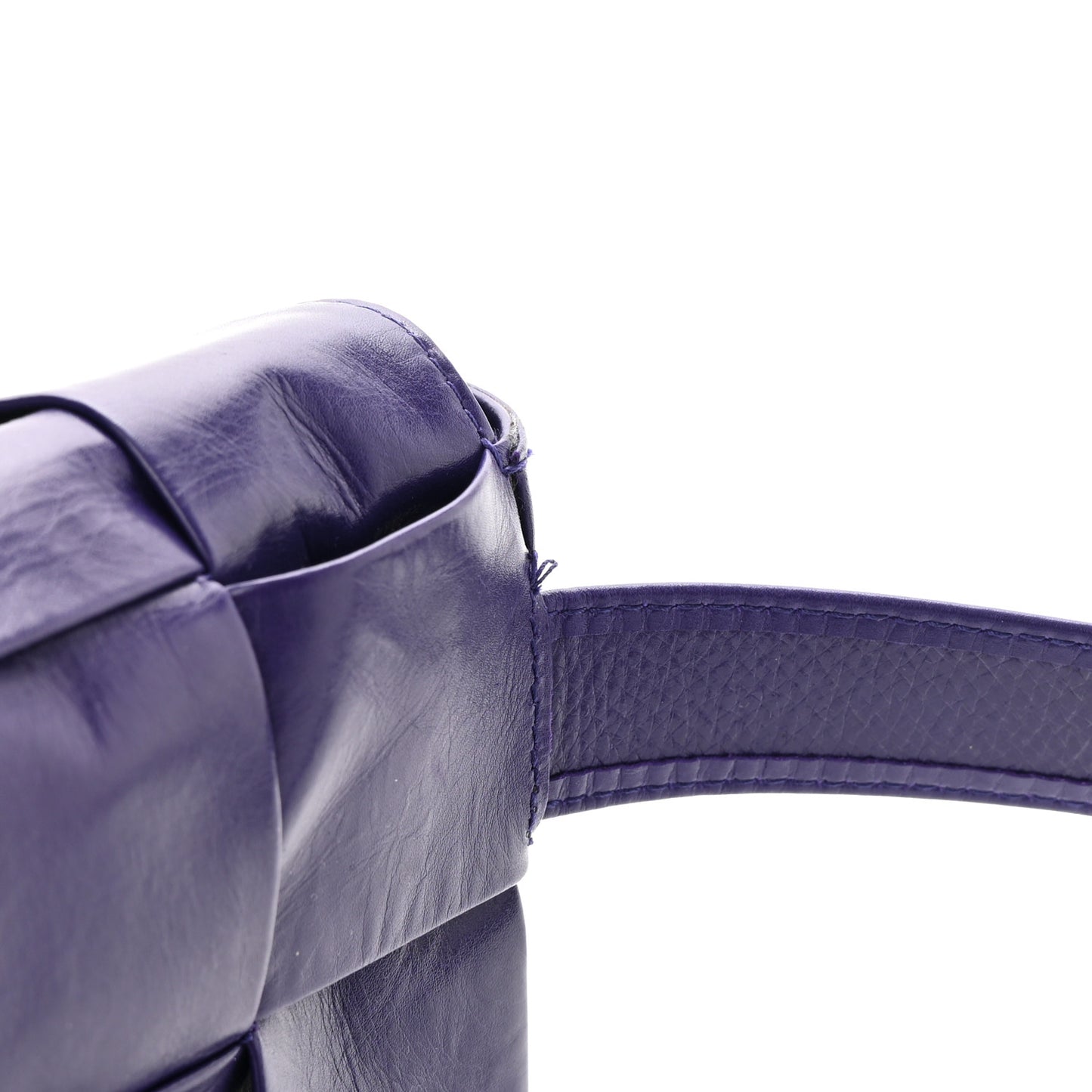 Paper Calfskin Intrecciato Cassette Belt Bag Purple