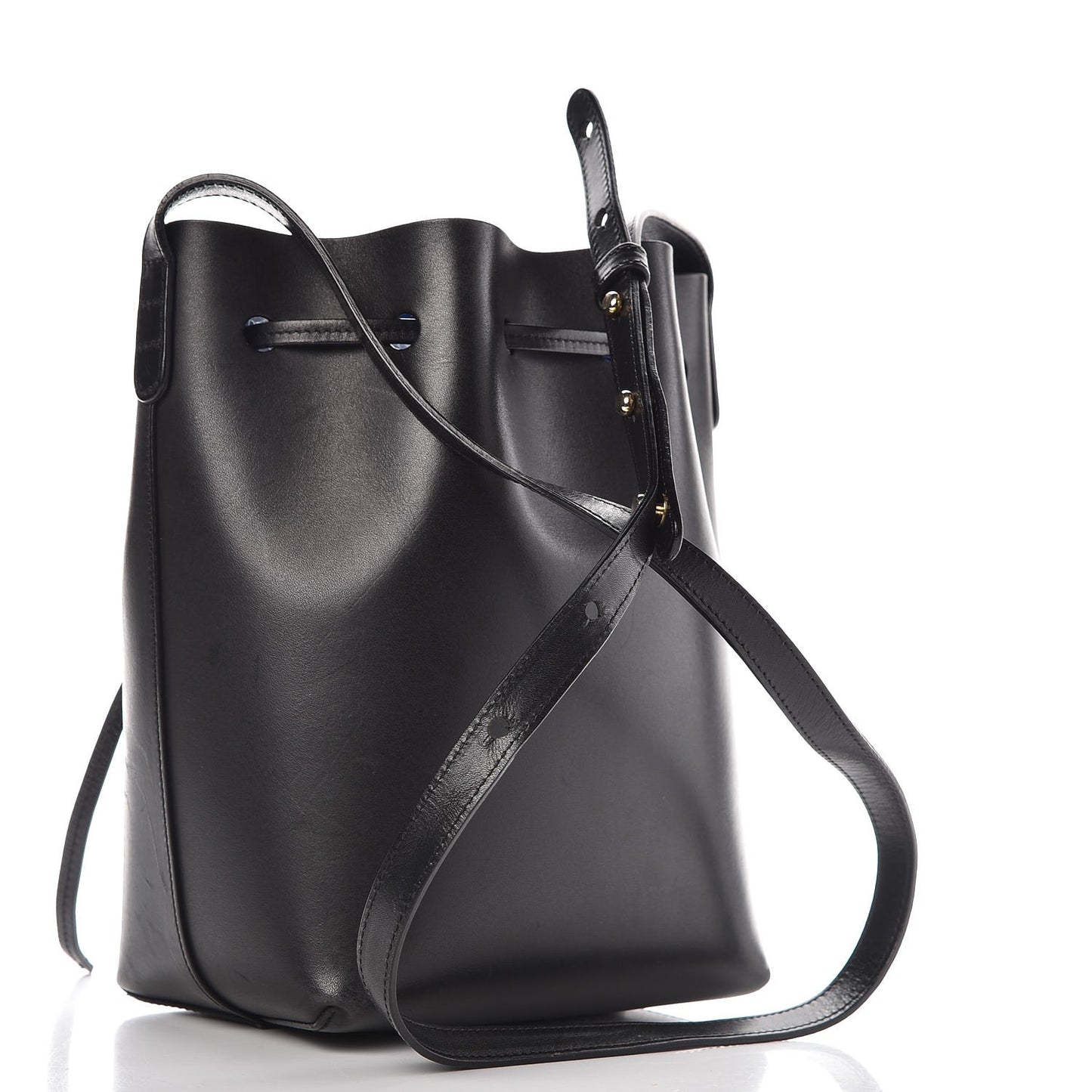 Calfskin Mini Bucket Bag Black Royal
