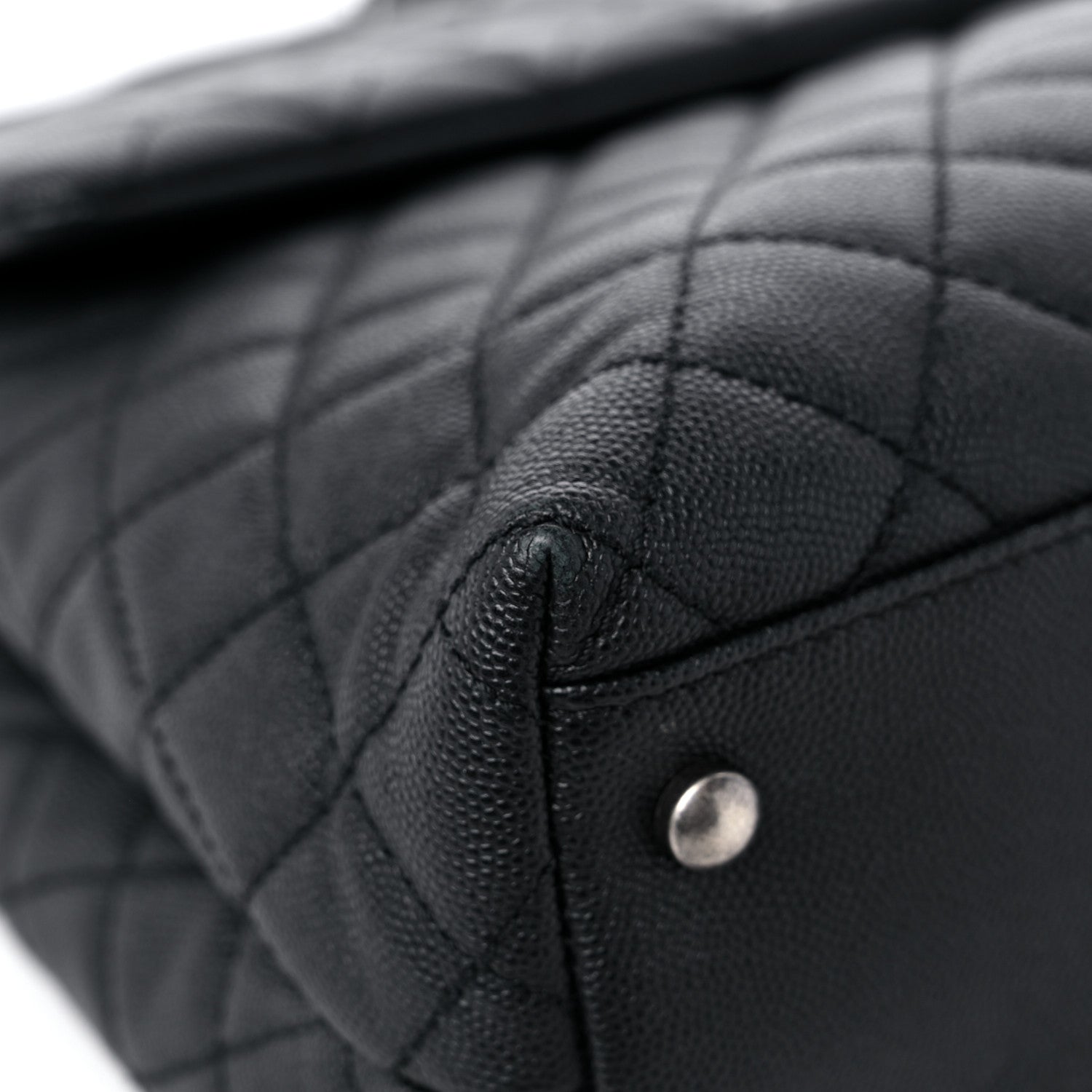 Chanel Caviar Lizard Quilted Large Coco Handle Flap Black 8 of 13