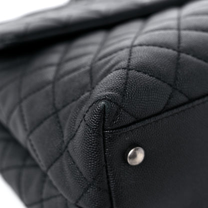 Chanel Caviar Lizard Quilted Large Coco Handle Flap Black 8 of 13