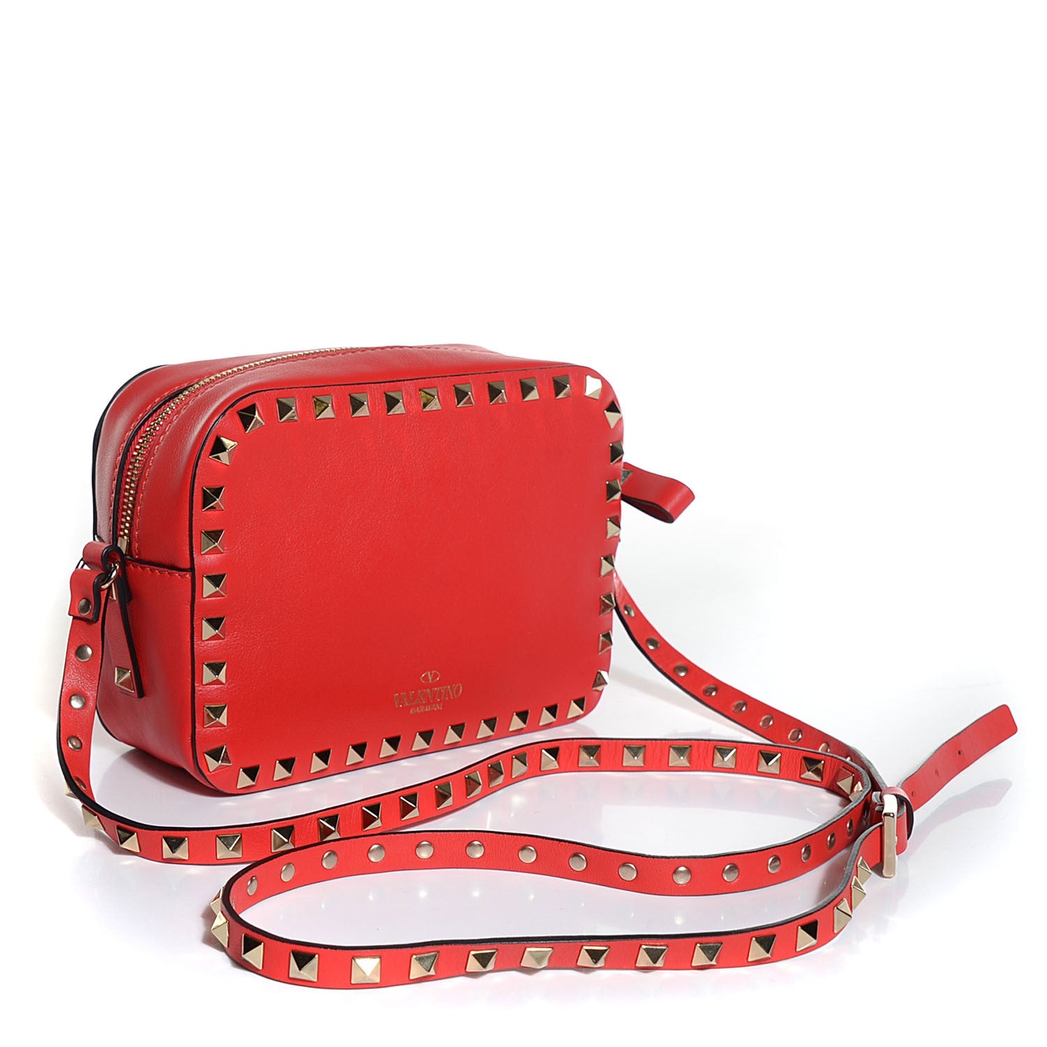 Valentino Garavani Calfskin Mini Rockstud Camera Crossbody Bag English Red 3 of 9