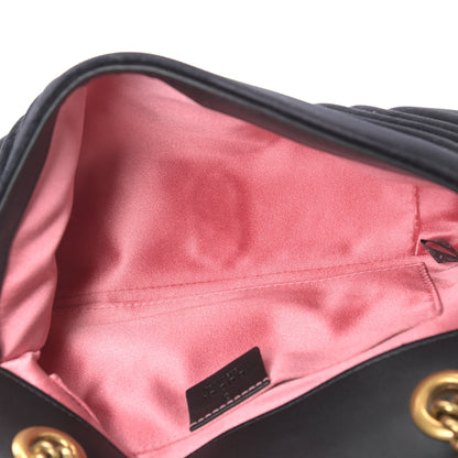 Gucci Velvet Matelasse Mini GG Marmont Shoulder Bag Black 10 of 12