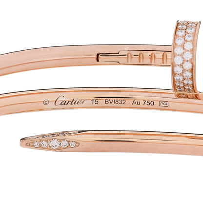 Cartier 18K Pink Gold Diamond Double Wrap Juste Un Clou Bracelet 15 3 of 3