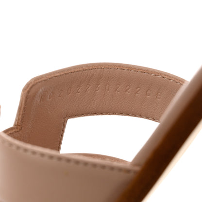 Hermes Box Calfskin Oran Sandals 35 Beige Nude 6 of 9