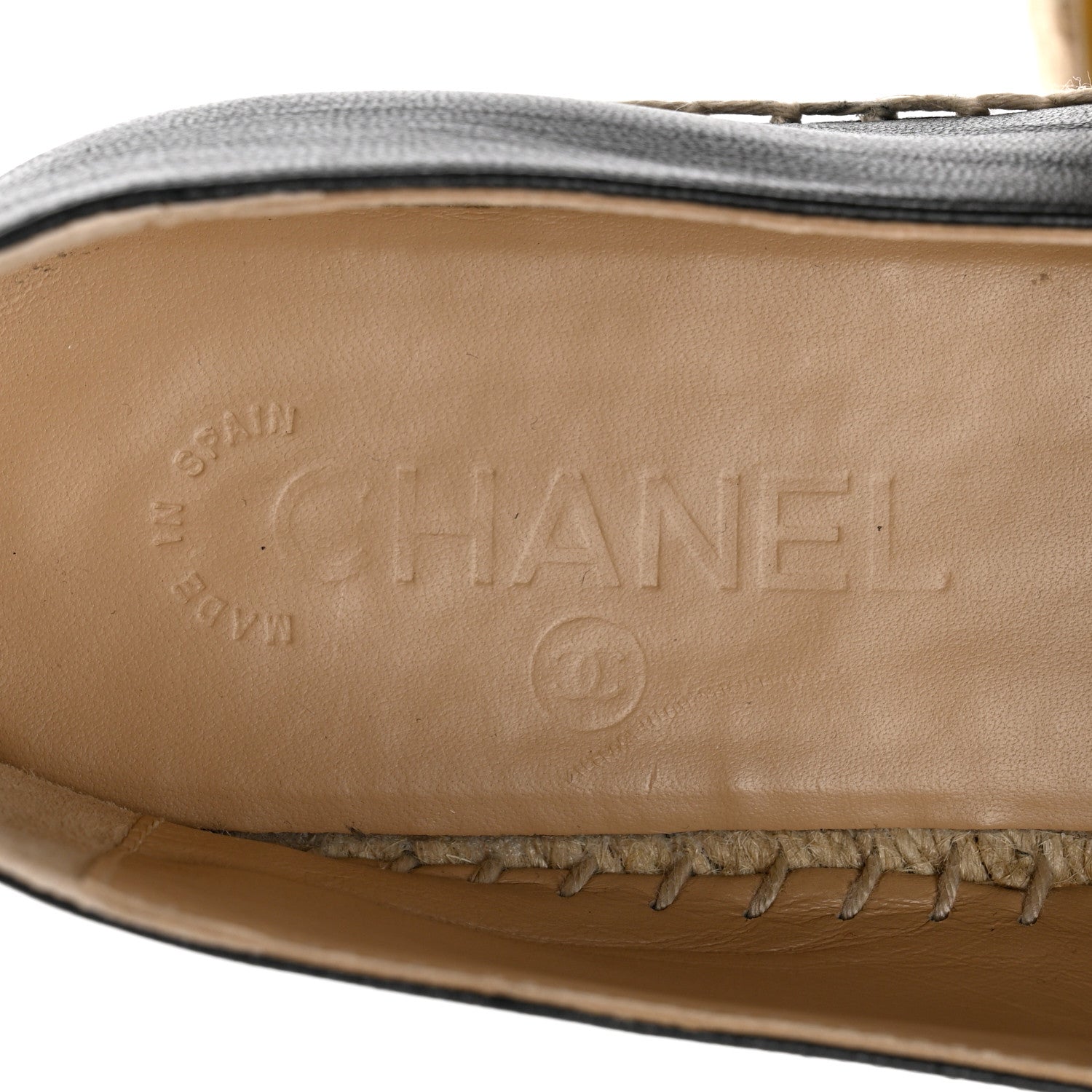 Chanel Lambskin CC Espadrilles 40 Black 6 of 9