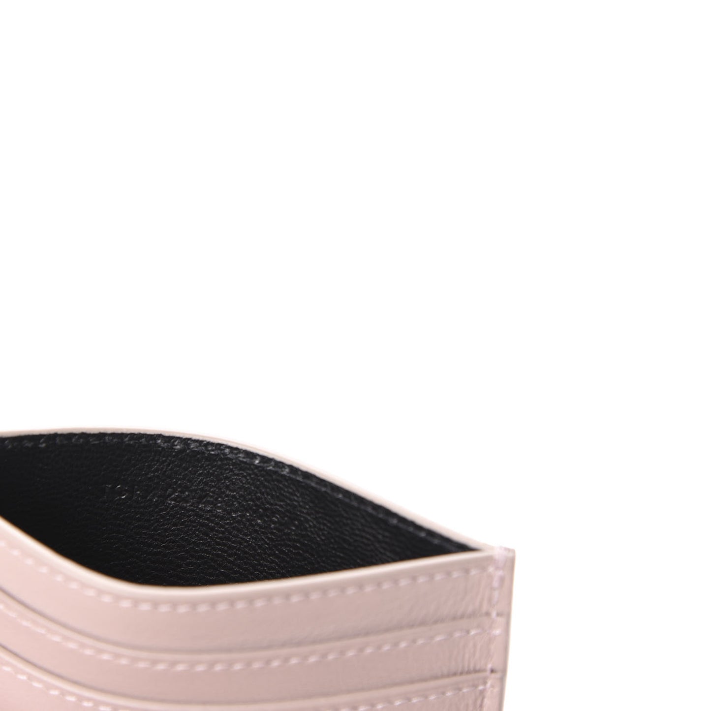 Calfskin Monogram Credit Card Case Pale Pink