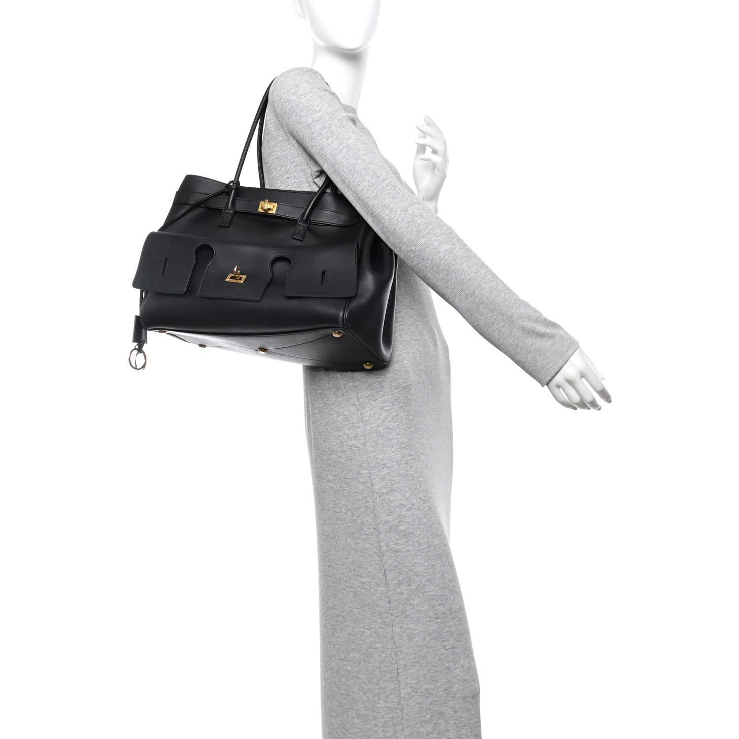 Balenciaga Smooth Calfskin Medium Bel Air Carry All Bag Black 3 of 17