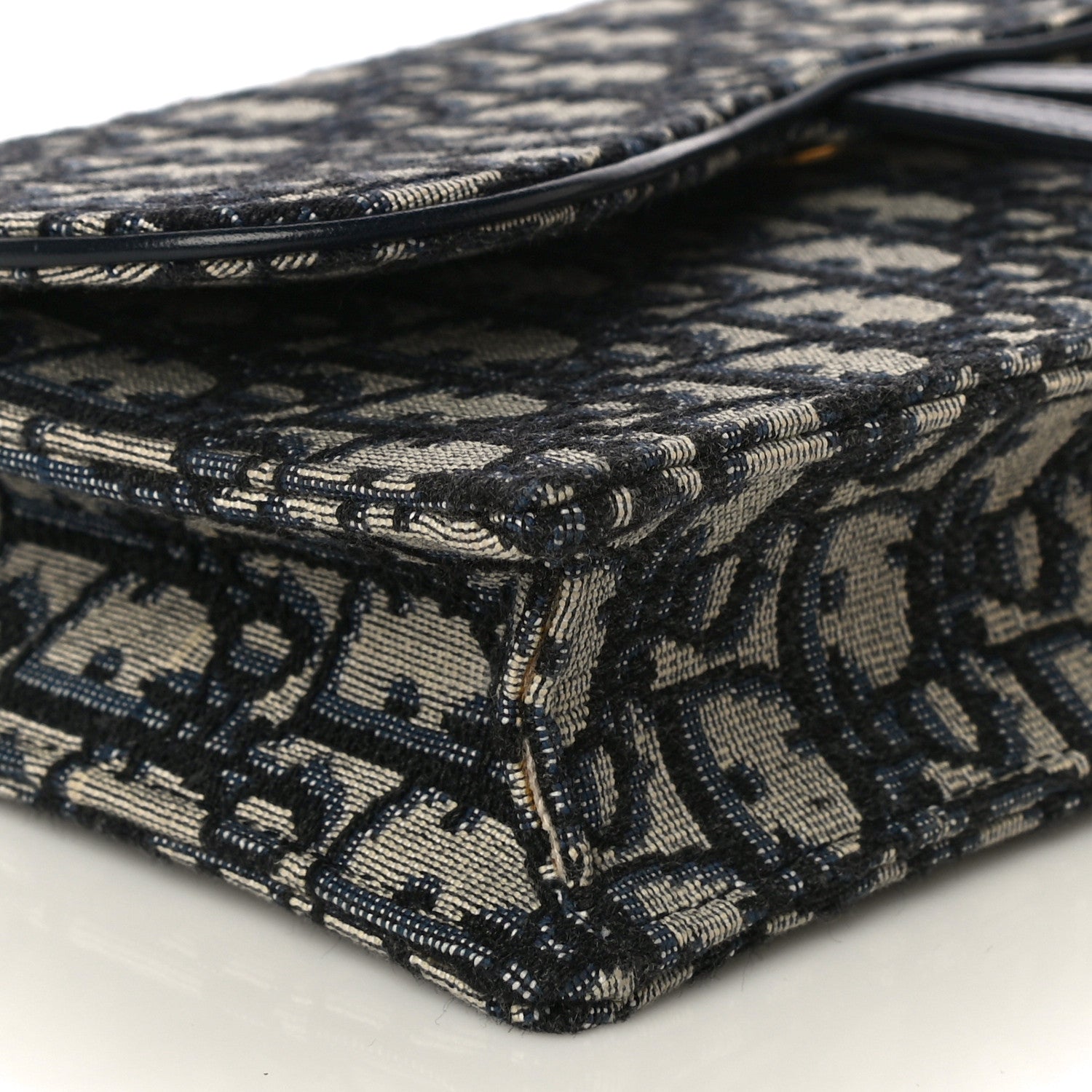 Christian Dior Oblique Saddle Chain Pouch Blue 9 of 10