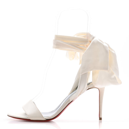 Christian Louboutin Satin Sandale Du Desert 100 Sandal 40 Off White 1 of 9