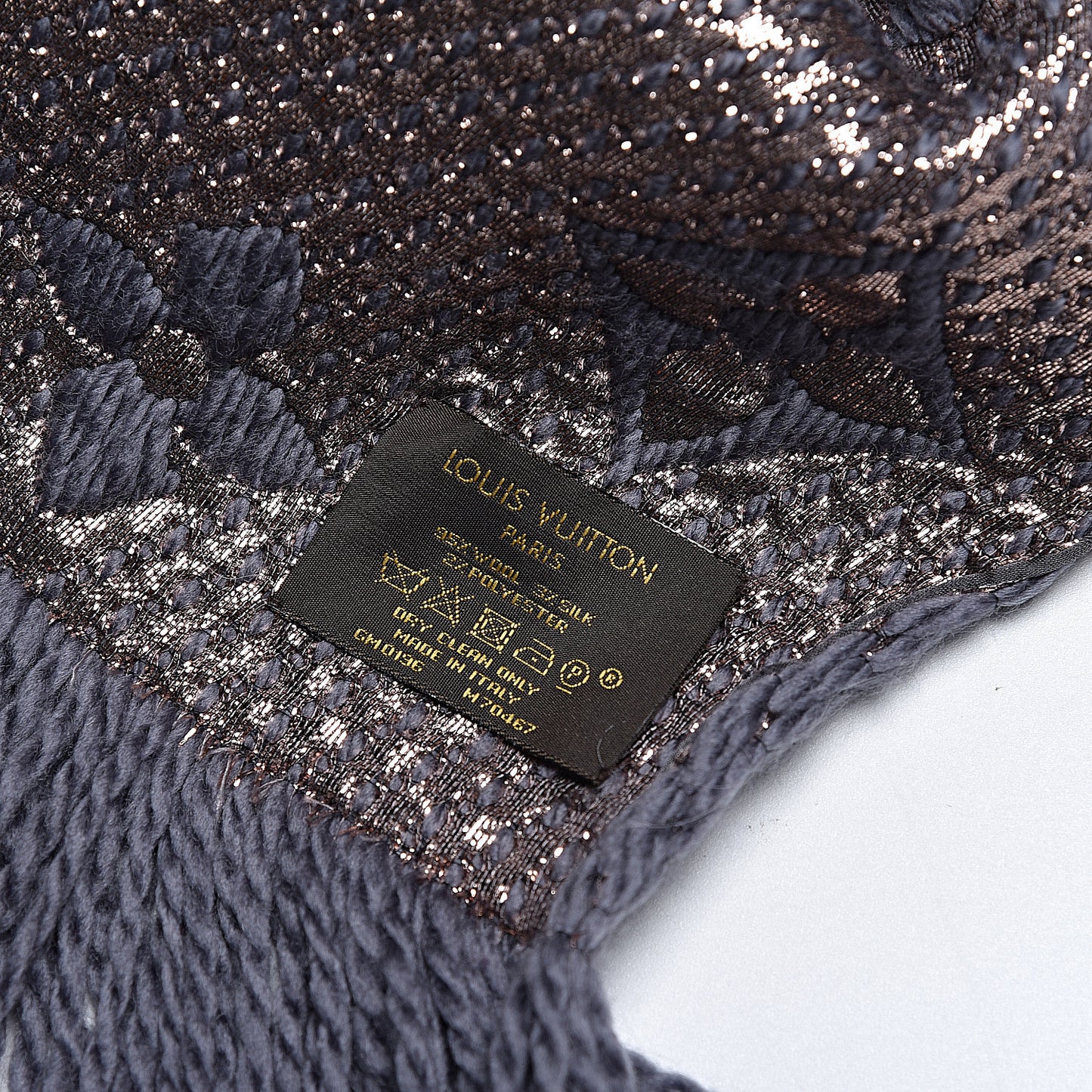 Wool Silk Logomania Scarf Gris