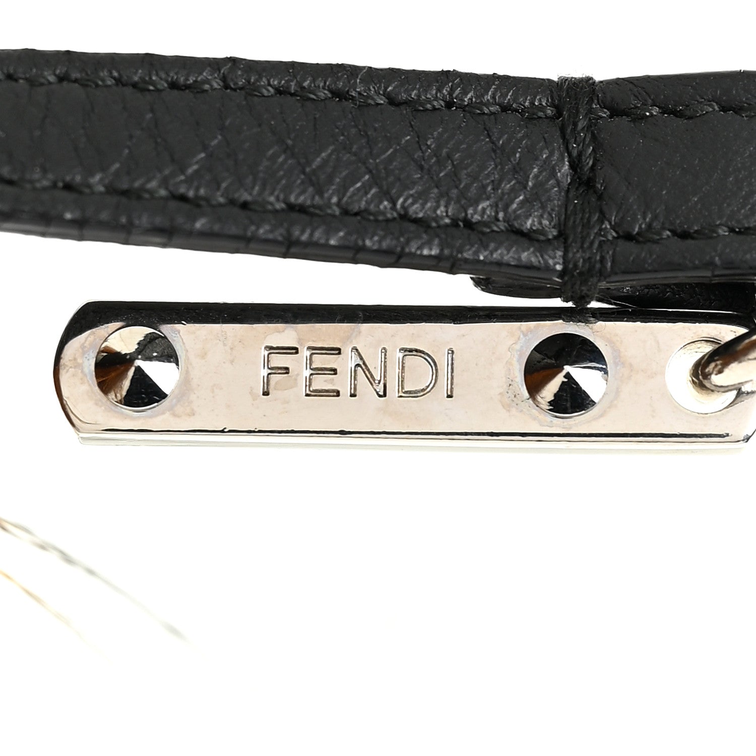 Fendi Fox Mink Rabbit Fur Vitello Flamingo Kooky Monster Bag Bug Charm Zucca Multicolor Black 4 of 5