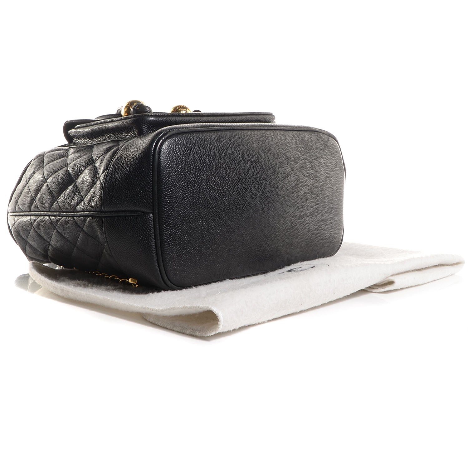 Chanel Quilted Caviar Drawstring Backpack Black 4 of 9