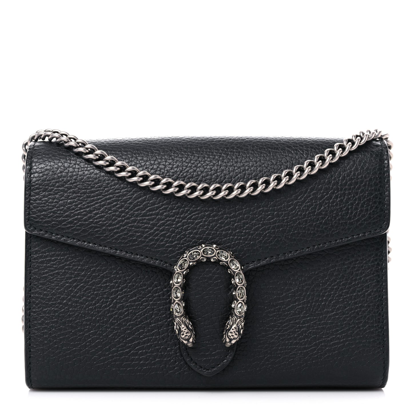 Calfskin Mini Dionysus Chain Wallet Black