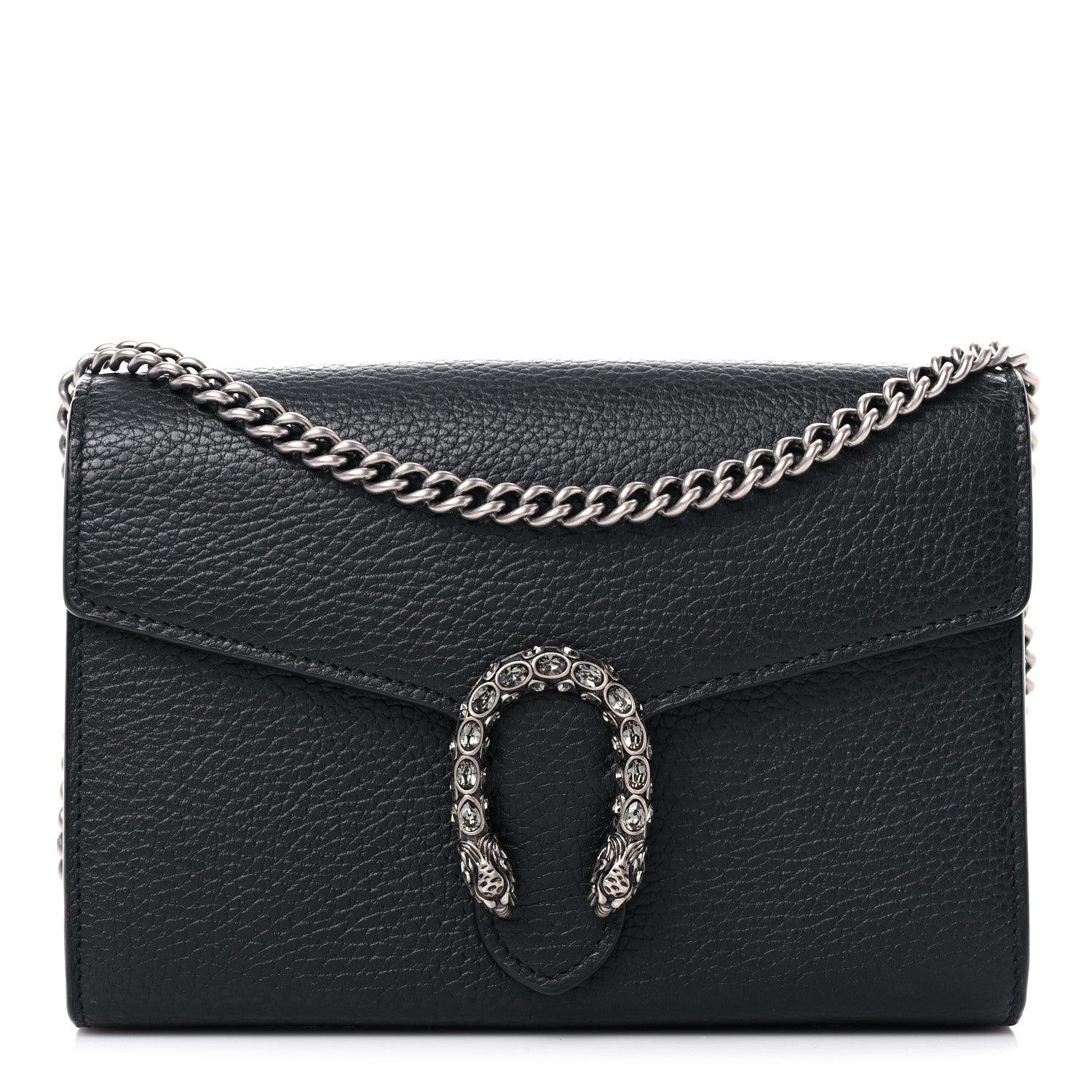 Gucci Calfskin Mini Dionysus Chain Wallet Black 1 of 11