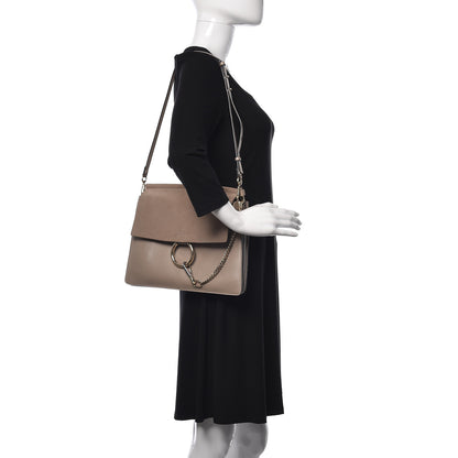 Chloe Calfskin Suede Medium Faye Shoulder Bag Motty Grey 2 of 16