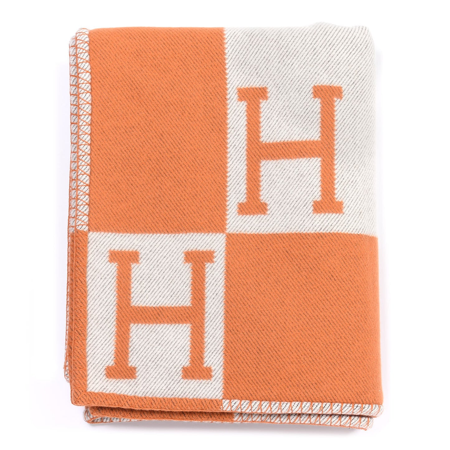 Wool Cashmere Signature Classic Avalon Blanket Ecru Potiron