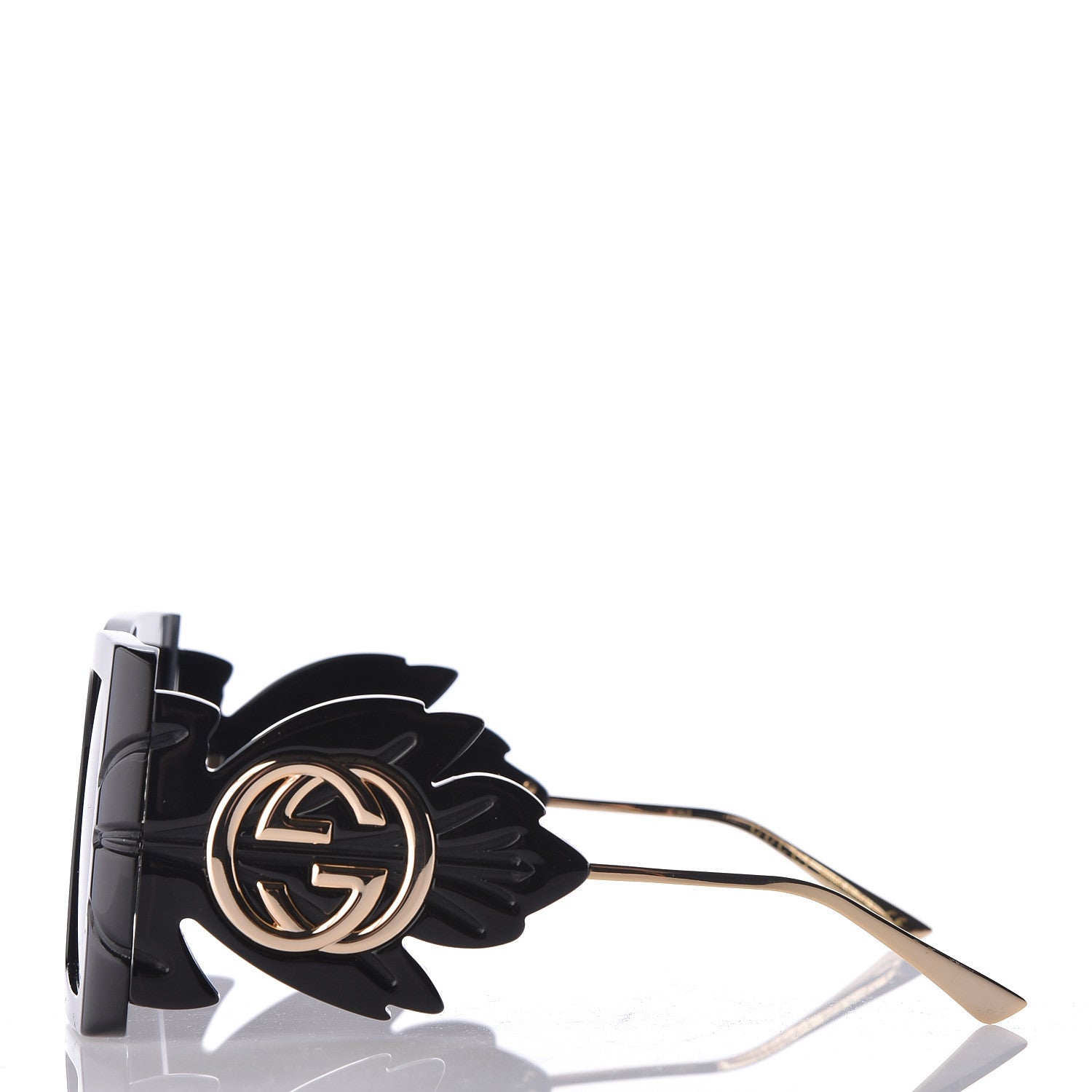 Gucci Acetate Square Frame Wing Sunglasses GG0535S Black 3 of 6