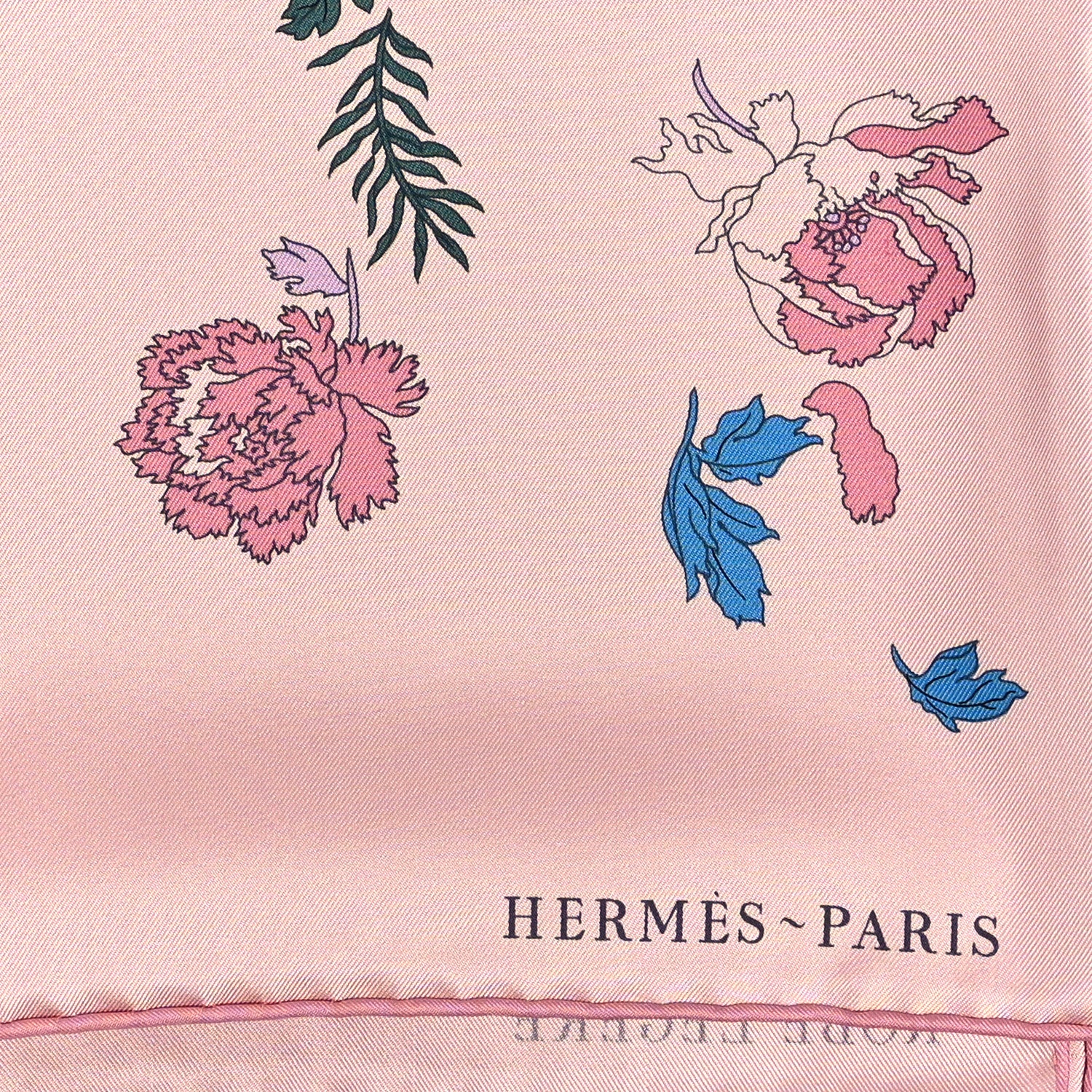 Hermes Silk Twill Robe Legere Scarf 90 Rose Hortensia Bleu 2 of 5