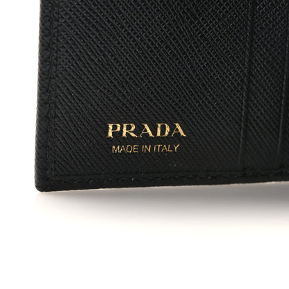 Prada Saffiano Metal Bi-Fold Wallet Black 6 of 9