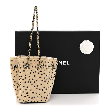 Chanel Pony Hair Cheetah Printed CC Chain Bucket Bag Light Beige Black 11 of 11