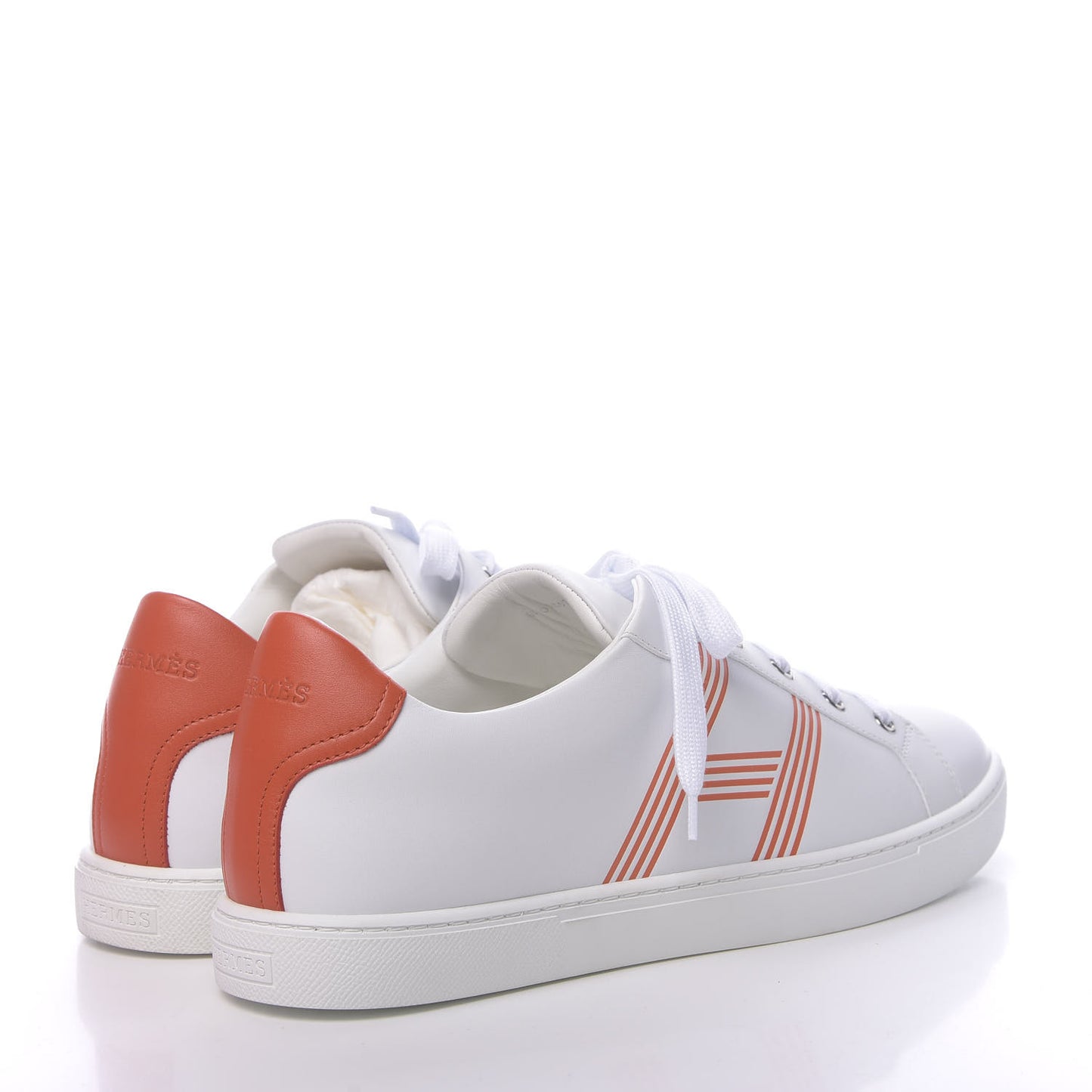 Calfskin Mens Avantage Sneakers 44 Orange